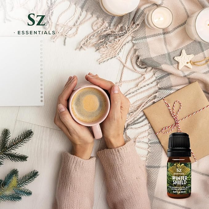 Winter Shield Essential Oil Blend for Diffuser and Humidifier - Extra Strength Protective Seasonal Defense - 100% Pure, Natural & Undiluted - Therapeutic Grade & Vegan - 0.17 oz (5ml)-Velvo Beauty