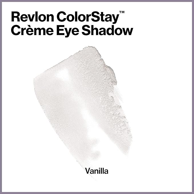 REVLON Crème Eyeshadow, ColorStay 24 Hour Eye Makeup, Highly Pigmented Cream Formula in Blendable Matte & Shimmer Finishes, 750 Vanilla, 0.18 Oz-Velvo Beauty