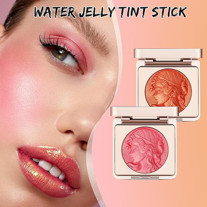 Embossed Smooth Powder Blush Palette for Cheeks,Matte Face Powder Blush Palette,Embossed Girl Blush for Cheeks,Natural Nude Long Lasting Powder Blush Palette for All Skins(Pink+Orange)-Velvo Beauty
