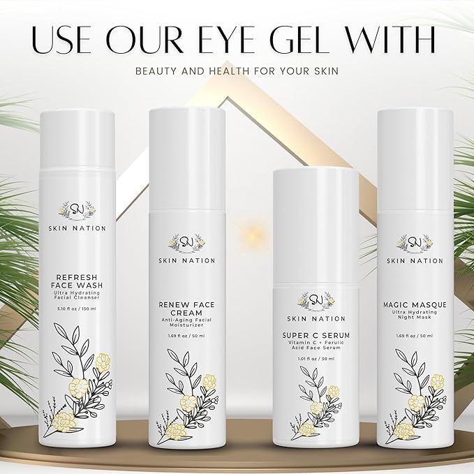 Revitalizing Under Eye Cream, Under Eye Brightener with Plant Based Actives that Boosts Collagen, Eye Cream for Dark Circles Diminishes Fine Lines and Creates Firm Radiant Skin, Eye Cream Anti Aging-Velvo Beauty