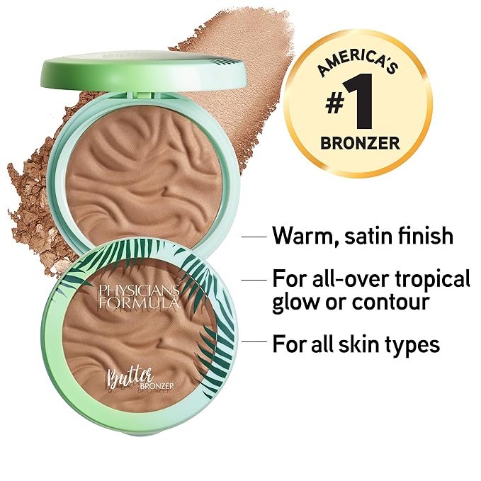 Physicians Formula Murumuru Butter Bronzer, Moisturizing, Nourishing Murumuru Butter Blend for Silky All-Day Luminous Glow, Dermatologist Tested, Hypoallergenic, Vegan & Cruelty-Free -Bronzer-Velvo Beauty