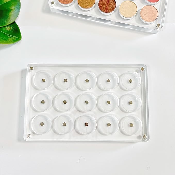 New EMPTY Magnetic Eyeshadow Palette DIY Acrylic All Transparent Elegant Eye Shadow Makeup Palette 26mm*15 holes-Velvo Beauty