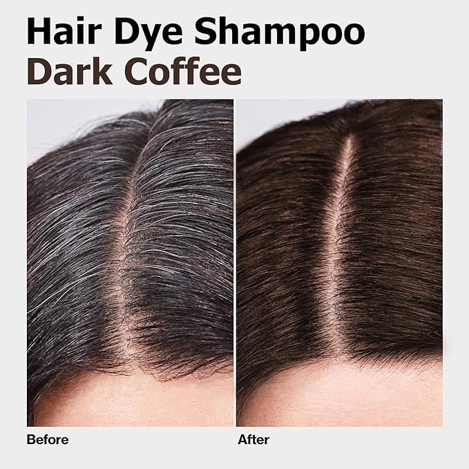 Hair Dye Shampoo, Gray Hair Coverage Dye Shampoo, Hair Color Shampoo for All Hair Types, Champu Para Canas, Suitable for Home and Salon (Dark Coffee)-Velvo Beauty