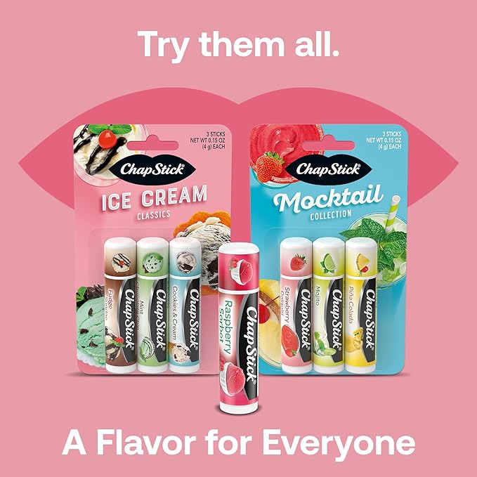 ChapStick Lip Moisturizer, Ice Cream 3-Packs (12 Sets/36 Tubes) - Bulk Lip Balm, Irresistible & Sweet, 0.15 Oz Ea-Velvo Beauty