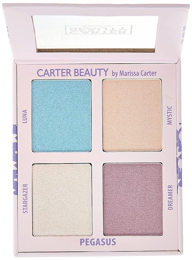 Carter Beauty Mini Highlighter Palette | Long Lasting Makeup | Shimmer & Matte Shades (Pegasus)-Velvo Beauty