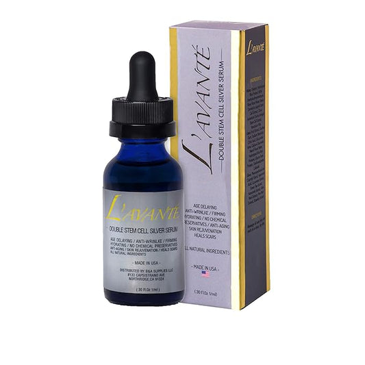 Double Stem Cell Silver Serum - Anti-aging, Anti-wrinkle and Skin Rejuvenation Treatment for Face and Neck, Scar and Acne Treatment, Moisturizer, Skin Hydration-Velvo Beauty