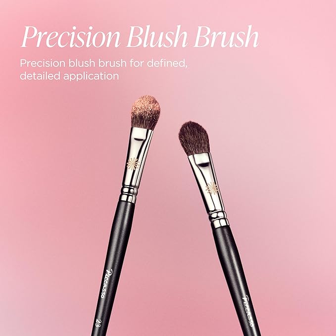 Piccasso 23 Small Blusher Brush – Precise Makeup Brush for Cheeks, Nose, and Chin, Soft Squirrel & Horse Hair for Delicate Application, Detail Face Brush for Daily Use, Korean Professional Beauty Tool-Velvo Beauty