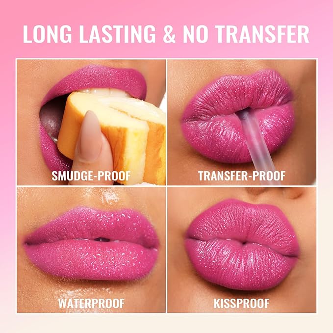 Oulac Pink Matte Liquid Lipstick for Women, Long Lasting Lipstick Waterproof Lip Stain, No Transfer, Creamy High Pigmented Formula with Rose Oil, Vegan & Cruelty-Free MS08-Velvo Beauty