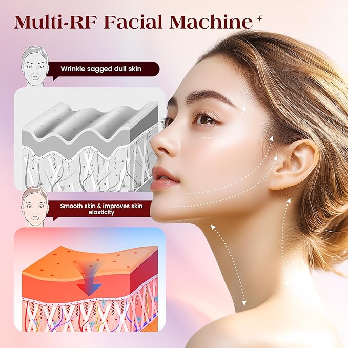 Microcurrent Facial Device, 3 Modes Red Light Therapy for Face and Neck, Skin Care Facial Massager Perfect Gifts for Women Men(Red)-Velvo Beauty