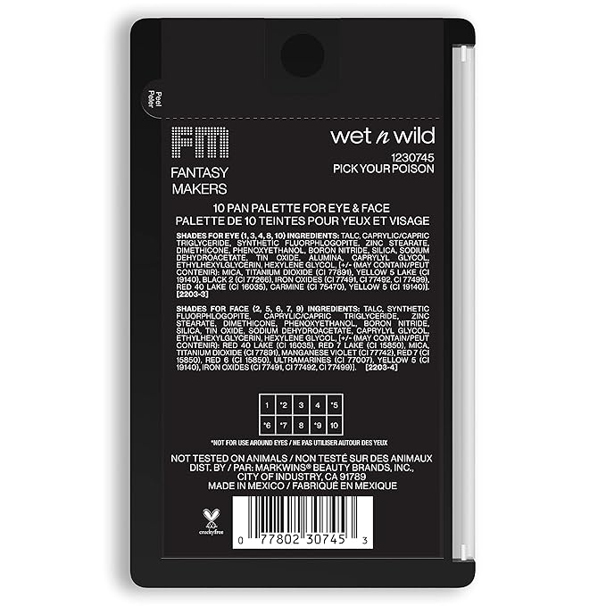 wet n wild Fantasy Makers Halloween 10 Pan Palette Pick Your Poison (Pack of 2)-Velvo Beauty