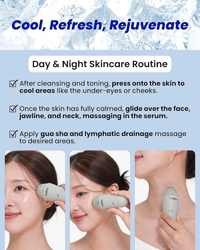 Ice Roll Serum | Cooling & Hydrating Roll-On Serum for Face, Puffy Eyes, Tannin & Panthenol for Pore Minimizing, Soothing, Facial Roller for Depuffing, Under Eye Bag Treatment | Korean Skin Care-Velvo Beauty