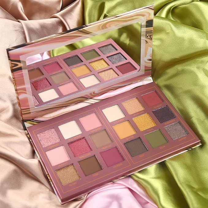 Prism Makeup Matte Eyeshadow Palette Pro 18 Colors Pigmented Shimmer Glitter Eye Shadow Palette, Blendable Long Lasting Waterproof Makeup Cosmetics Halloween Makeup Kit (02# Solitude)-Velvo Beauty