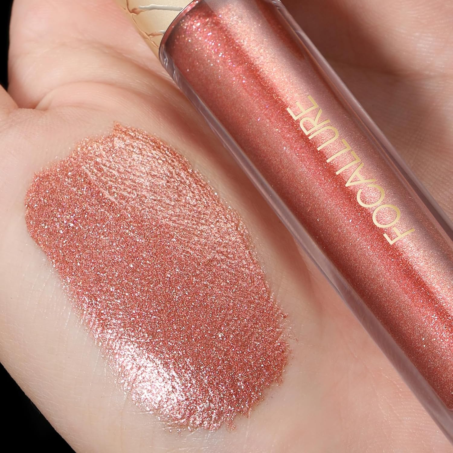 FOCALLURE Metallic Liquid Lipstick,Non Stick Cup Lip Gloss,High Impact Lip Color with Transfer-proof Wear,Long Lasting & Waterproof Lipstick Makeup for Women,Sugar Bomb-Velvo Beauty