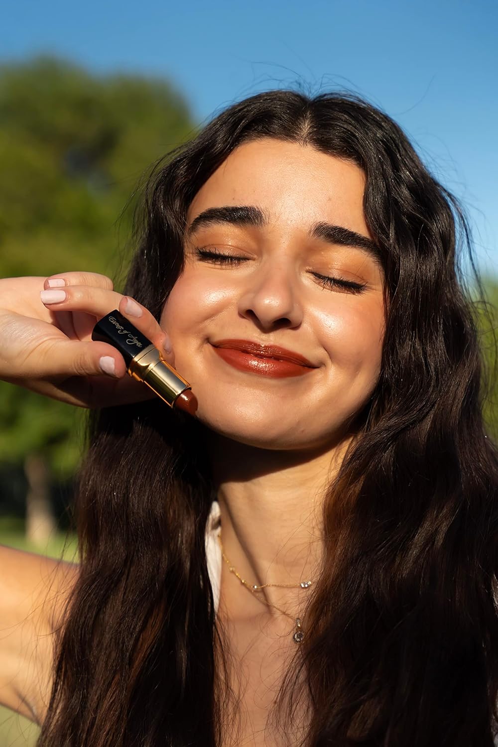 Essence Of Argan Dark Brown Lipstick for Cracked & Dry Lips - 100% Organic Argan & Jojoba Oil, Shea Butter & Aloe Vera - Hydrating & Deep Moisturizing Chocolate Brown Long Lasting Lipstick for Women-Velvo Beauty