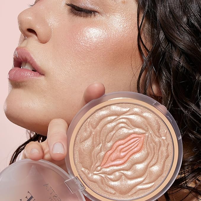 Highlighter Makeup Powder Divine V - Highlighter Powder for Radiant Glow - Face Highlighter for All Skin Tones - Easy-to-Apply Powder Highlighter, 0.53 Oz-Velvo Beauty