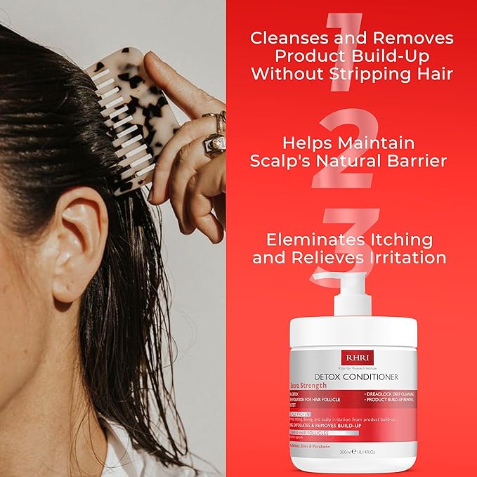 Detox Conditioner – Deep Cleansing Hair Conditioner for Damaged Dry Hair | Heavy Metal Detox & Build-Up Removal | Nourishing Scalp Care, Sulfate-Free Formula – 300ml-Velvo Beauty
