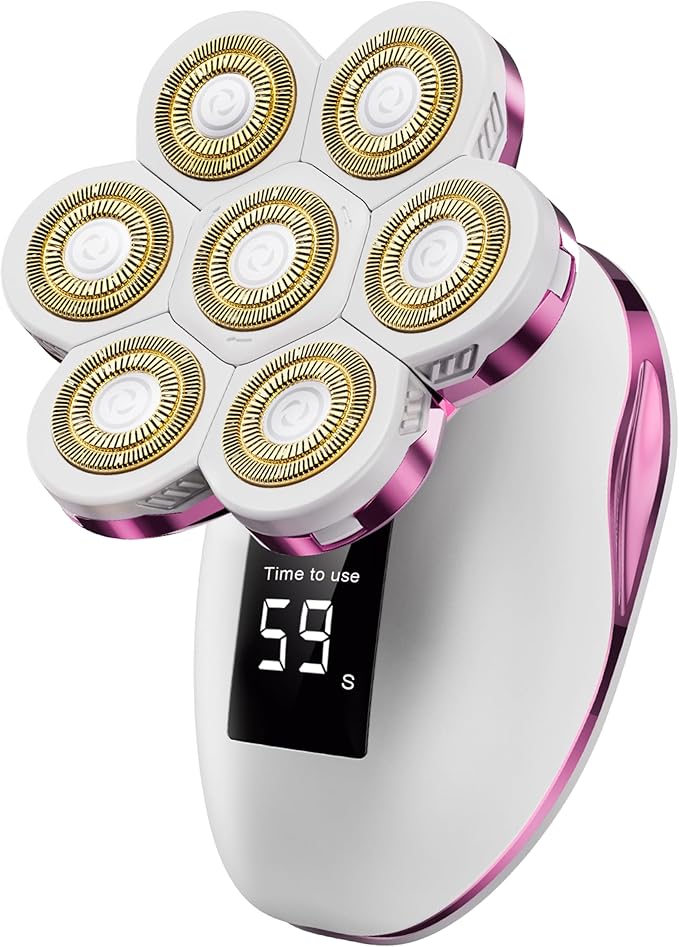 Electric Razors for Women, Wet/Dry 7D Rechargeable Rotary Shaver for Legs, Water Resistant Grooming Kit - Electric Razors for Women, Facial Hair Removal, Bikini Trimmer, Lips - Gentle Hair Remo-Velvo Beauty