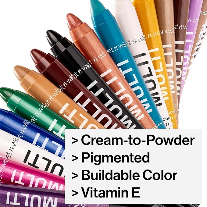 wet n wild Color Icon Cream Eyeliner Eyeshadow Multi-Stick, Moisturizing, Nourishing Velvety Cream-to-Powder Buildable & Blendable Formula, Cruelty-Free & Vegan - White Pearl-Velvo Beauty