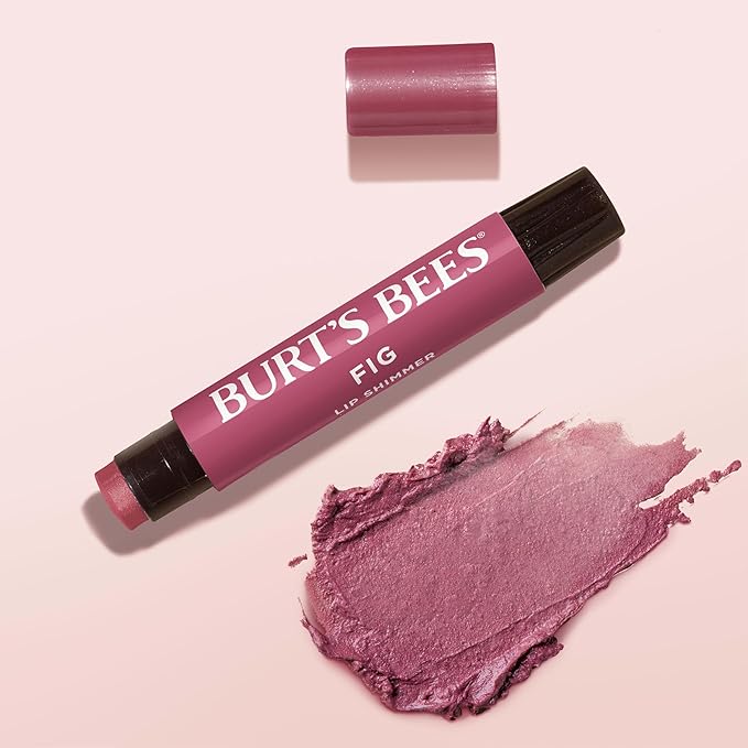 Burt's Bees Shimmer Lip Tint, Tinted Lip Balm Stick, Moisturizing for All Day Hydration with Natural Glowy Pigmented Finish & Buildable Color, Fig, 1 Tube, 0.09 oz.-Velvo Beauty