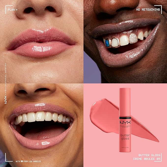 NYX PROFESSIONAL MAKEUP Butter Gloss, Non-Sticky Lip Gloss - Creme Brulee (Natural)-Velvo Beauty