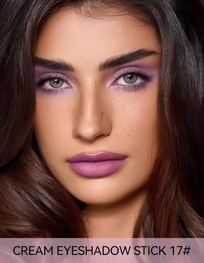 Erinde Waterproof Cream Eyeshadow Stick, Matte Nude Eye Shadow Sticks, Longwear Blendable High Pigmented, Neutral Eye Shadow Sticks Matte for Older Eyes, Smokey Eyeshadow Pencil Crayon, 17 Mauve-Velvo Beauty