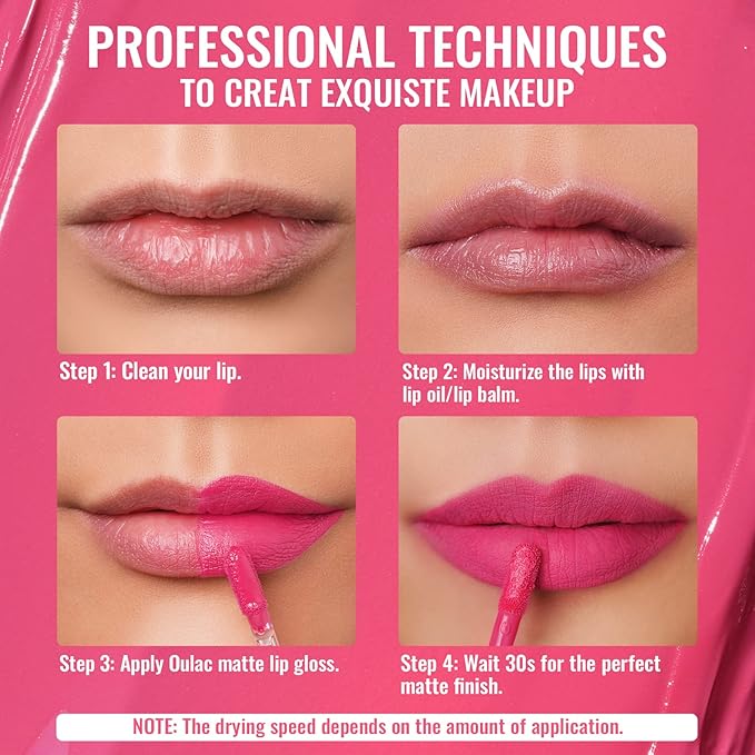 Oulac Matte Liquid Pink Lipstick for Women, Long Lasting Lipstick Waterproof Lip Stain, No Transfer, Creamy High Pigmented Formula with Rose Oil, Vegan & Cruelty-Free, Pink M09-Velvo Beauty