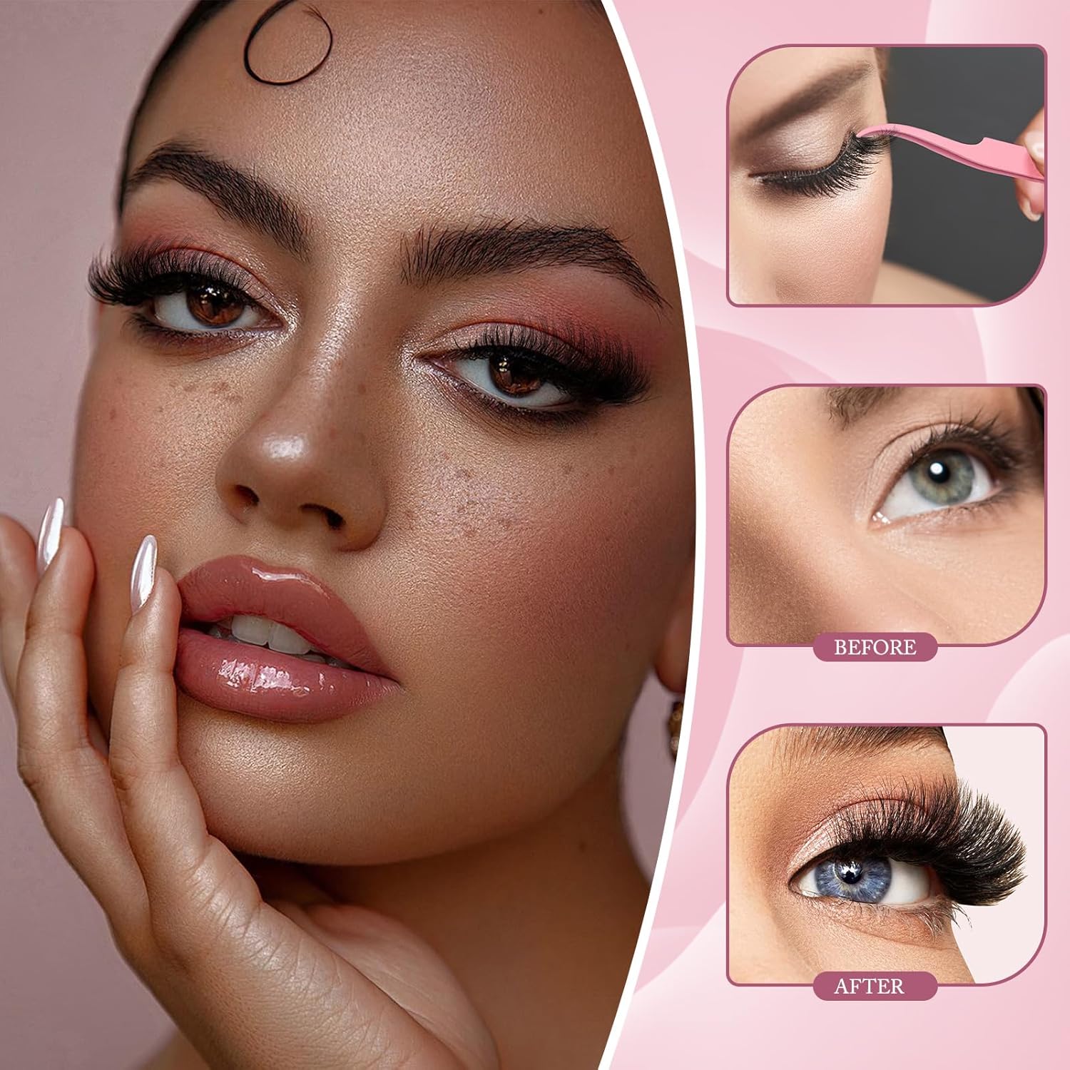 Lashes Clusters Kit Gift Packs 3 Styles 760Pcs with 2X Bond&Seal Volume Soft False Eyelash Extension 80D+100D D Curl Wispy Natural DIY Individual Fake Eyelashes Box for Beginners Bulk Pack-Velvo Beauty