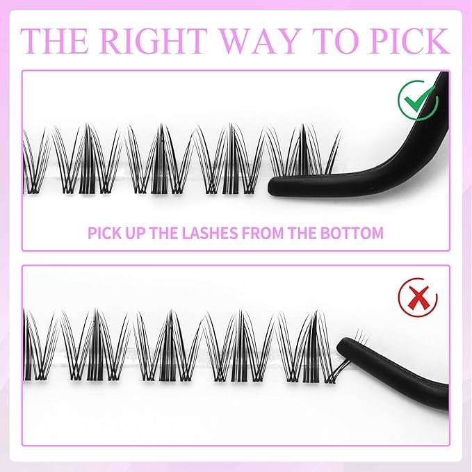 VEYESBEAUTY Lash Clusters Eyelash Extensions Thin & Invisible Band DIY Individual False Eyelashes Newbie's Five-Second Series Wispy Lash Tray for Self-application, Manga Lashes 8-18mm Mixed Length-Velvo Beauty