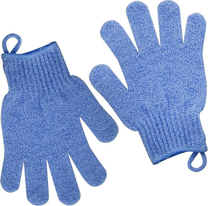 Exfoliating Glove - Body Scrub for Smooth and Soft Skin - Body Exfoliator for Ingrown Hair Dead Skin Remover and Itchy and Flaky Skin - Scrubber Shower Accessories 1 Pair Glove Mens Stocking Stuffer-Velvo Beauty