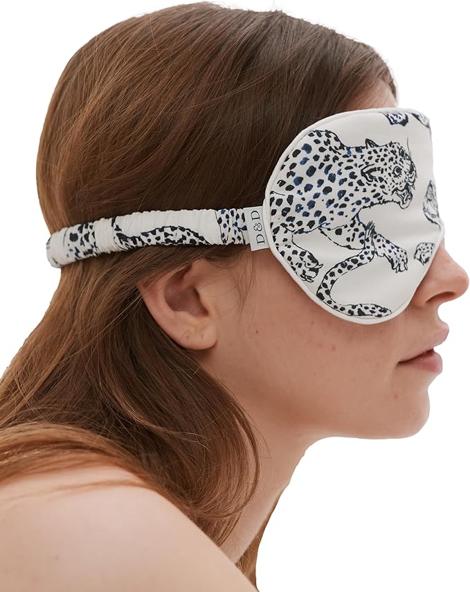 Desmond & Dempsey Cotton Luxe Eye Mask (Jag Print Cream)-Velvo Beauty