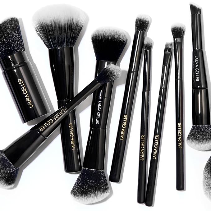 LAURA GELLER NEW YORK Dual-Ended Blush + Bronzer Brush - Blush Bronzer Contour Face Makeup Brush-Velvo Beauty