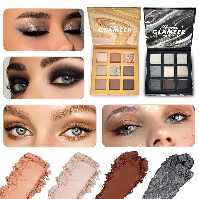 Eyeshadow,18Colors Eyeshadow Palette, Matte&Glitter&Shimmer Eyeshadow,for Eye Makeup Long Lasting Waterproof Eye Makeup Palette, Glitter Shimmer Professional Bright-Colored Eye Shadow(G005-1/G005-3)-Velvo Beauty