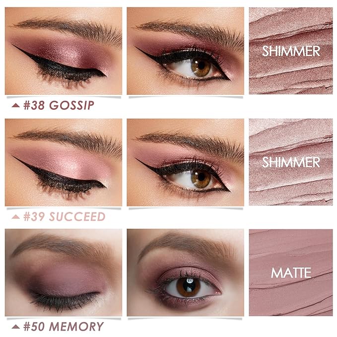 FOCALLURE 3PCS Cream Eyeshadow Stick Sets,Matte and Shimmer Eye Brightener, High Pigmented Crease-proof Pencil,Long Lasting Eye Shadow Highlighter Makeup,Rose Mirage-Velvo Beauty