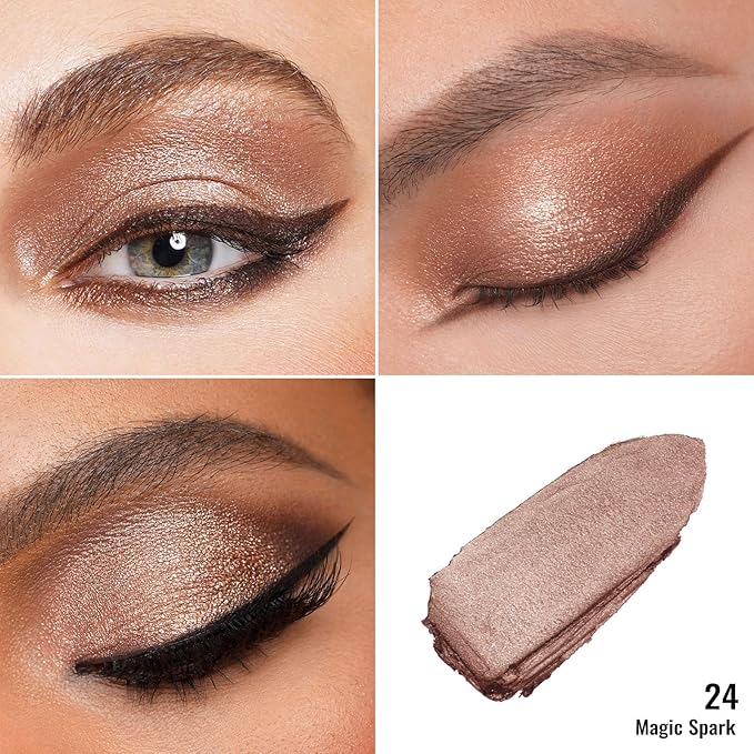 Oulac Shimmer Cream Eyeshadow also for Highlighter Blendable Eye Shadow Waterproof&Long Lasting with Moisturizing Formula Soft Shimmer Eye Make-up,Vegan & Cruelty-Free,6g 24-Velvo Beauty