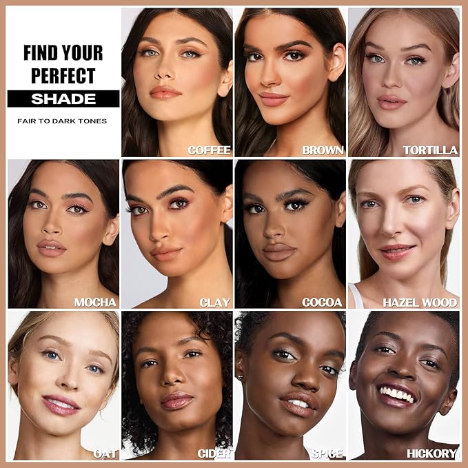FOCALLURE Cream Contour Stick, Matte Bronzer Stick, Professional Face Shaping & Contouring Stick Makeup, Easy to Apply with Buildable Coverage, Long Lasting & Sweatproof, HAZEL WOOD-Velvo Beauty
