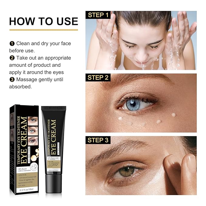 Temporary Eye Tightener Eye Cream, Instant Firmx Eye Cream Reduces Under Eye Bags and Wrinkles, Dark Circles Anti Aging Fine Lines, Firm Skin Under Your Eyes-Velvo Beauty
