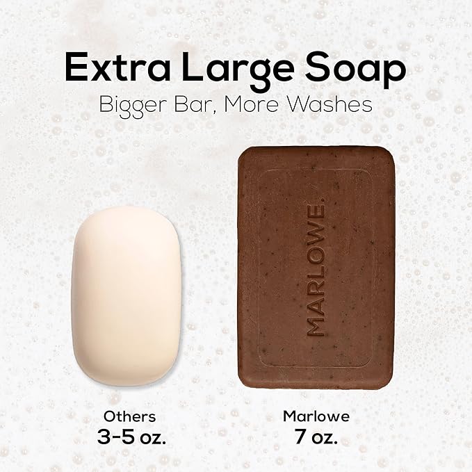 MARLOWE. No. 109 Coffee Bar Soap 7 oz (6 Bars) – Exfoliating Body Scrub for Men with Natural Extracts, Caffeine, Coffee Bean & Cocoa Butter – Energizing Fresh Brewed Scent-Velvo Beauty
