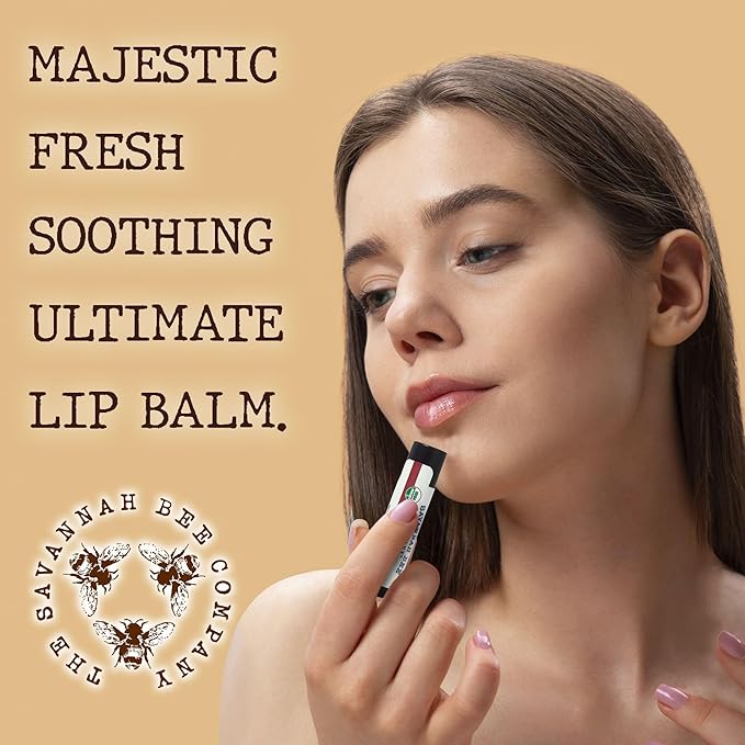 Savannah Bee Lip Balm Hanger 0.15 oz - Invigorating Mint Flavor - Natural Ingredients for Supple, Soft Lips - Convenient Hanger Design (.15 Oz, Honey Almond)-Velvo Beauty