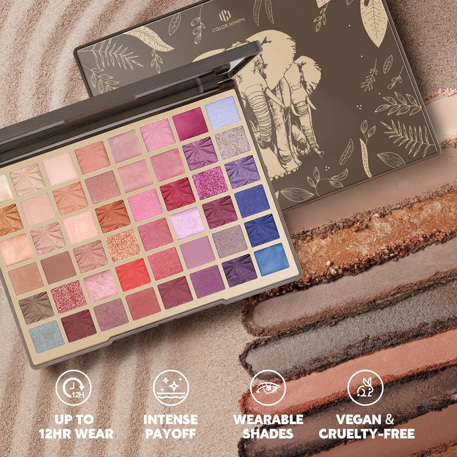 Color Nymph 48 Color Eye Makeup Palette, Highly Pigmented Eyeshadows Palettes with Mirror, Matte Shimmer Creamy Eye Shadows, Long Lasting Blendable Color Make Up Eye Shadows Cosmetics Gift Kit-Velvo Beauty