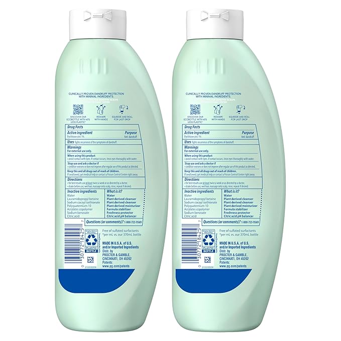 Head & Shoulders BARE Dandruff Shampoo Twin Pack, Fragrance-Free, Sensitive Scalp Care, Sulfate-Free, Silicone-Free, Dye-Free, Eco-Friendly Bottles, Safe for All Hair Types, 13.5 Fl Oz Each (Set of 2)-Velvo Beauty