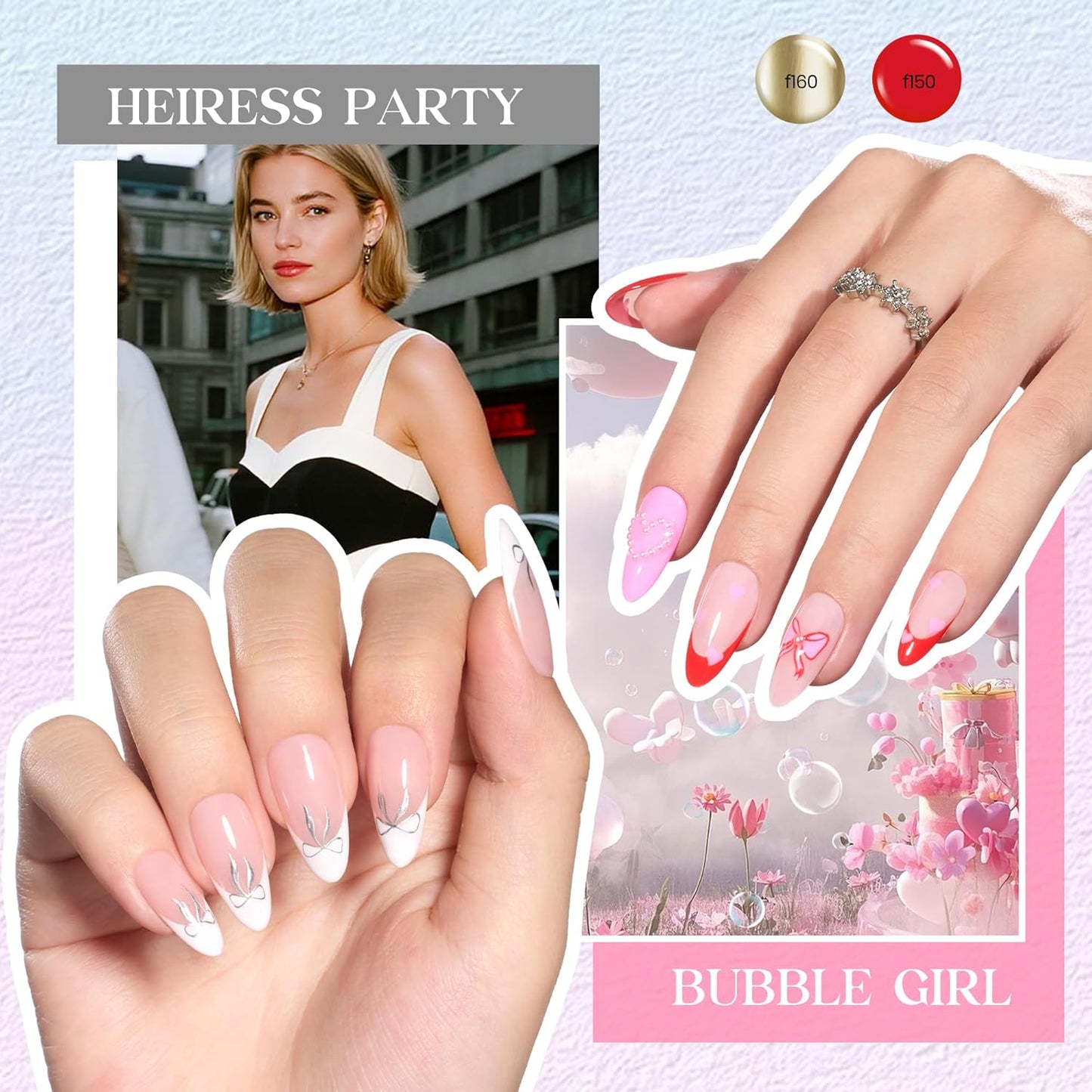 Beetles 50 Colors Gel Liner Nail Polish Set French Tip Nail Art Polish Glitter Brown Purple Blue Gel Nails Polish White Pink Swirl Nails Art Painted Cat Eye Build in Thin Brush Manicure Gift for Women-Velvo Beauty