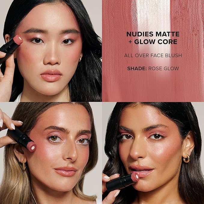 Nudies Matte + Glow Core All Over Face Blush Color - Rose Glow-Velvo Beauty