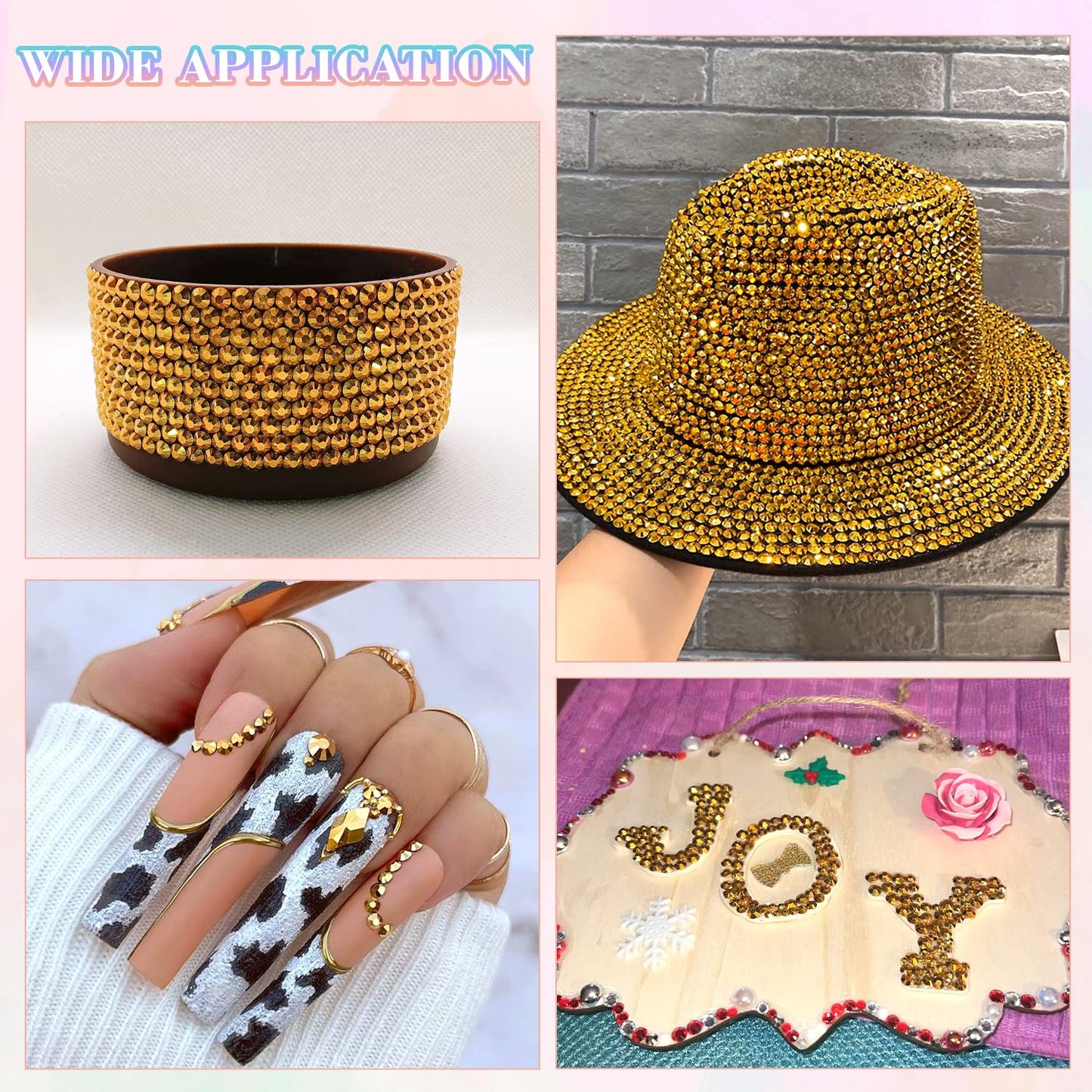 25000Pcs Resin Rhinestones with B7000 Jewelry Glue for Crafting, Copper Gold 2-6mm Non Hotfix Flatback Gems, Bedazzling Crystal for DIY Crafts Clothing Tumblers Mugs Shoes Fabric Nail Art-Velvo Beauty