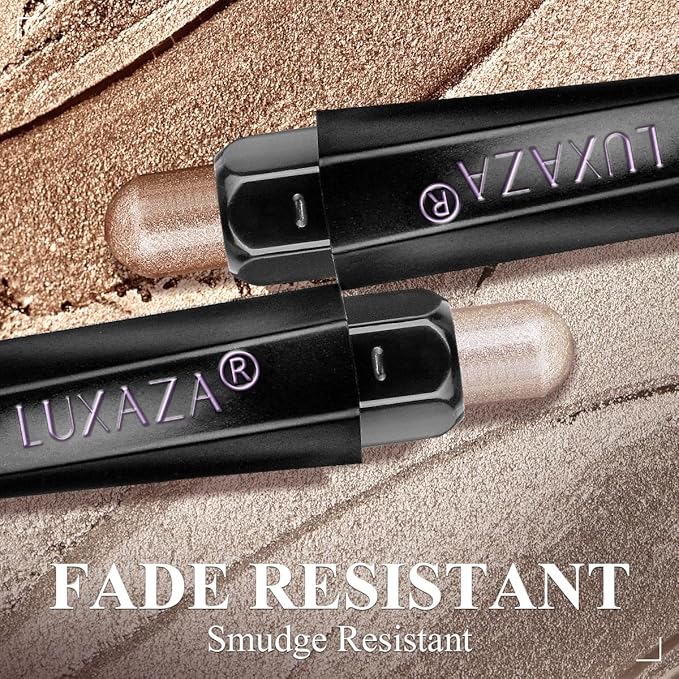 Neutral Eyeshadow Stick Makeup Set, Metallic Shimmer Matte Cream Eye Shadow Eyeliner Brightener Pencil Crayon - Cinnamon Coco-Velvo Beauty