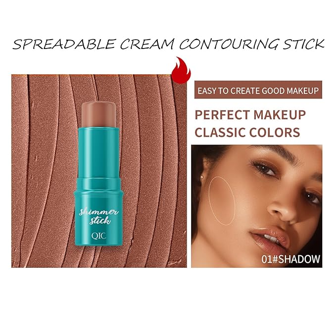 3Pcs Cream Contour Stick, with Highlighter Stick Milk Bronzer Stick Blush Stick, Face Contour Stick with Makeup Brush and Sponge, Easy to Sculpt the Face, Long Lasting, Waterproof-Velvo Beauty