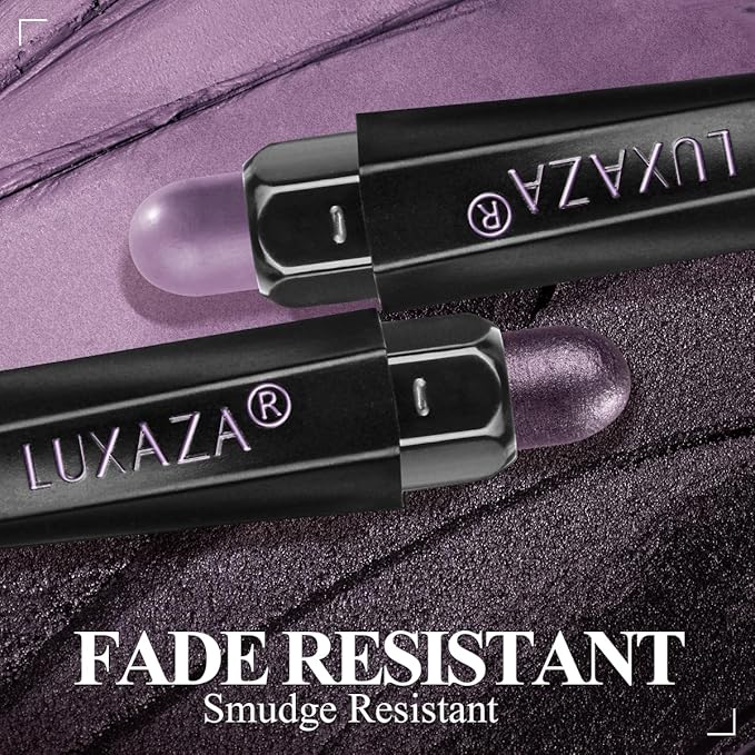 Purple Eyeshadow Stick Makeup 6PCS Set, Metallic Shimmer Matte Cream Eye Shadow Palette Brightener Pencil Crayon - BLUEBERRY-Velvo Beauty