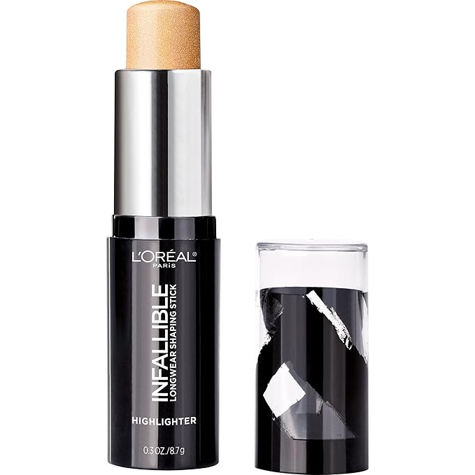 L’Oréal Paris Makeup Infallible Longwear Highlighter Shaping Stick, Up to 24hr Wear, Buildable Cream Highlighter Stick, 41 Gold is Cold, 0.3 oz.-Velvo Beauty