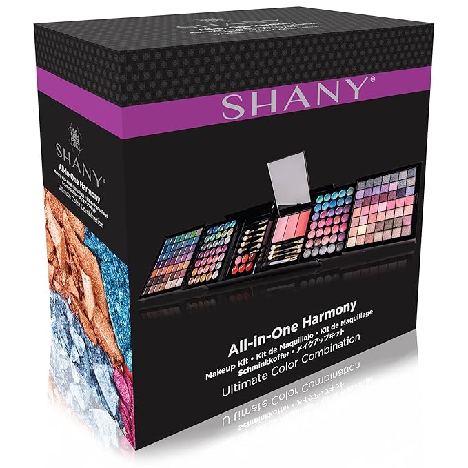 SHANY All In One Harmony Makeup Set - Ultimate Color Combination - Eyeshadows, Blush Powder, Lip-gloss Lipstick, Mini Makeup brushes, Makeup applicators, HOLIDAY GIFT IDEA - New Edition-Velvo Beauty