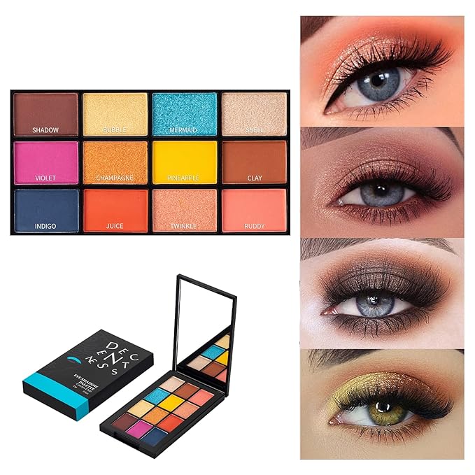 12 Colors Eyeshadow Palette Makeup Shades Nude Matte Shimmer Glitter Pigment, Pro Long Lasting&Waterproof Highlighting Makeup Palette,Ideal Gift(Garden Club)-Velvo Beauty