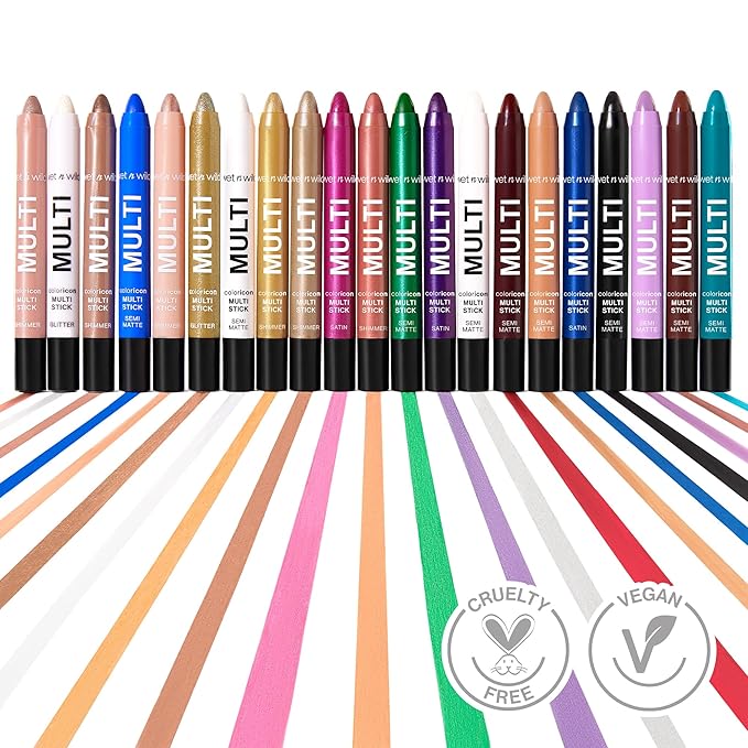 wet n wild Color Icon Cream Eyeliner Eyeshadow Multi-Stick, Moisturizing, Nourishing Velvety Cream-to-Powder Buildable & Blendable Formula, Cruelty-Free & Vegan - White Pearl-Velvo Beauty